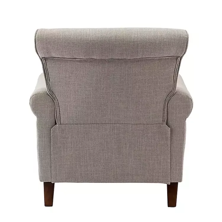 Accent Chairs-Kirklands Home Dark Miriam Nailhead Trim Armchair Gray