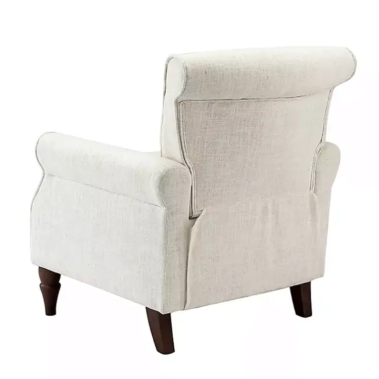 Accent Chairs-Kirklands Home Miriam Nailhead Trim Armchair Ivory