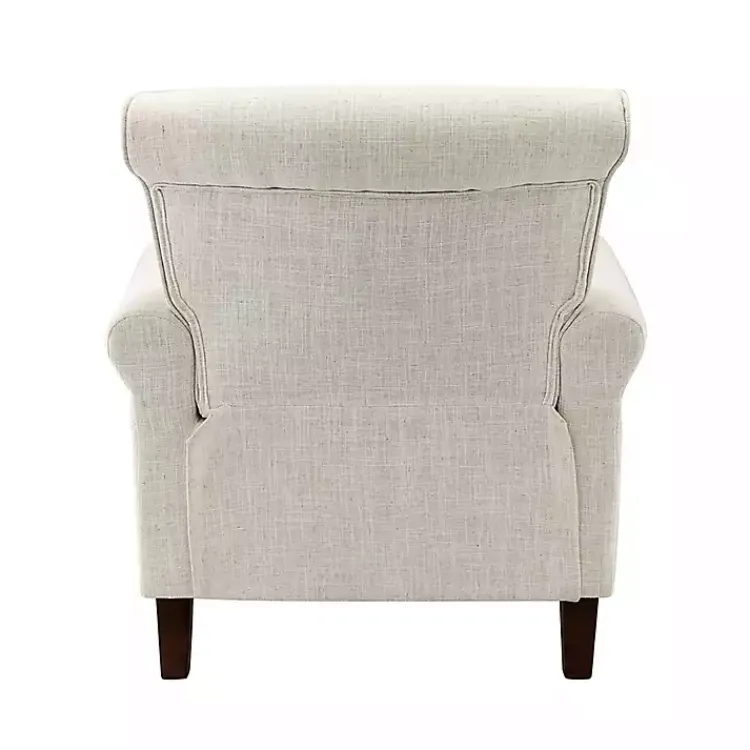 Accent Chairs-Kirklands Home Miriam Nailhead Trim Armchair Ivory