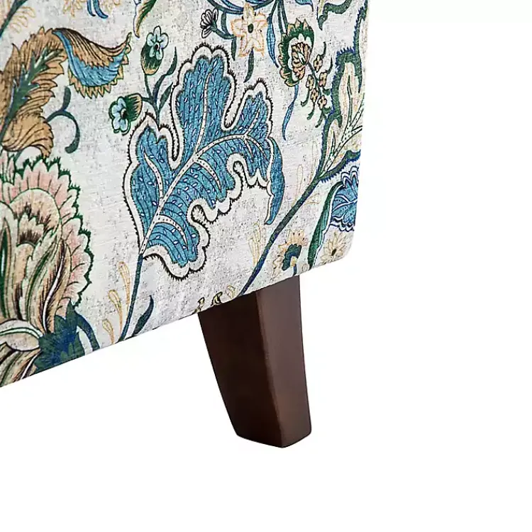 Accent Chairs-Kirklands Home Blue and Green Floral Upholstered Accent Chair