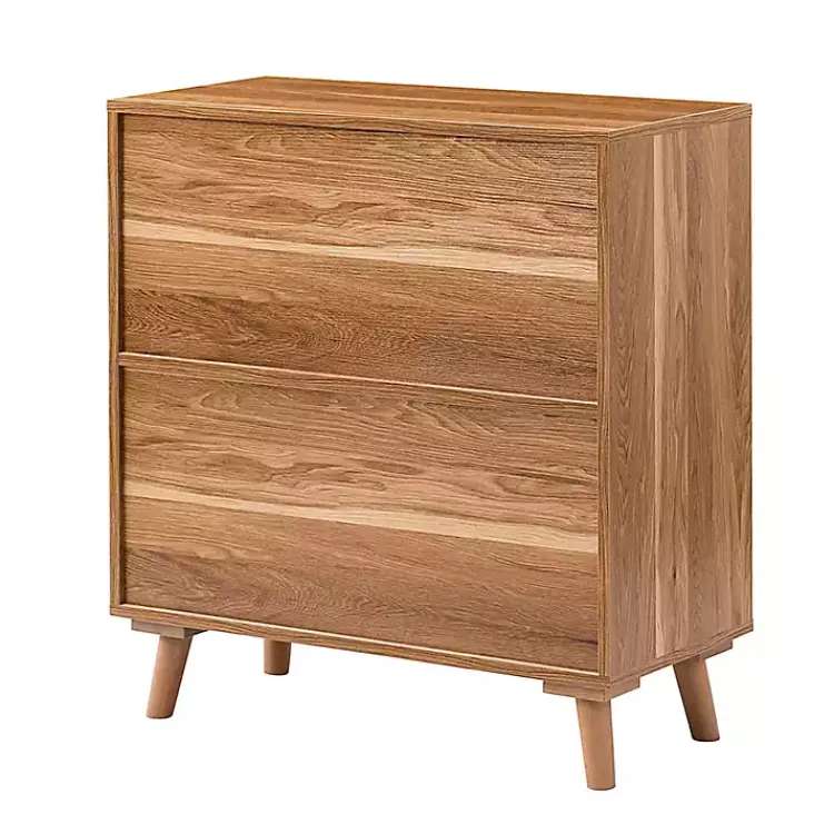 Cabinets & Sideboards-Kirklands Home Natural Wood and Rattan 2-Door Cabinet Brown