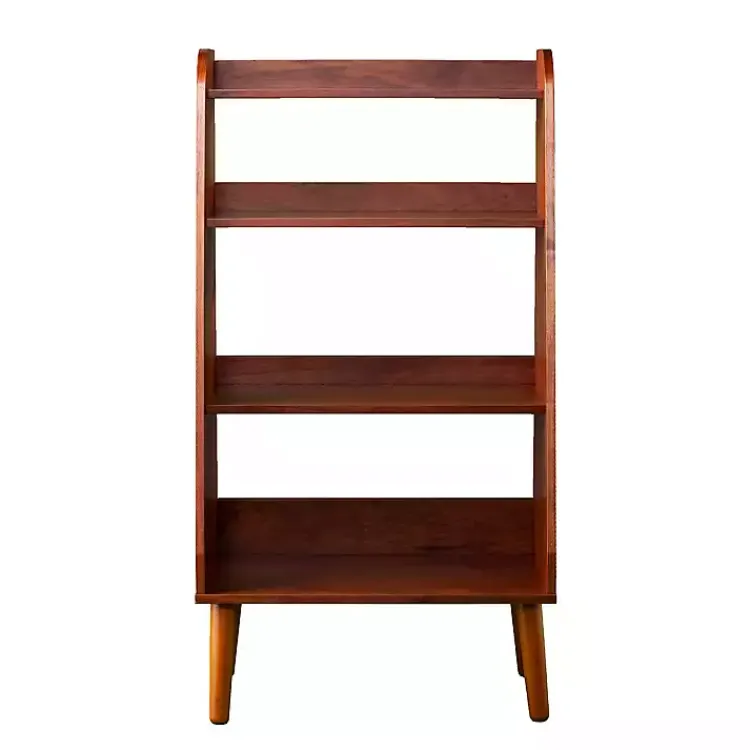 Bookshelves-Kirklands Home Brown Wood 4-Tier Mid Century Modern Bookshelf