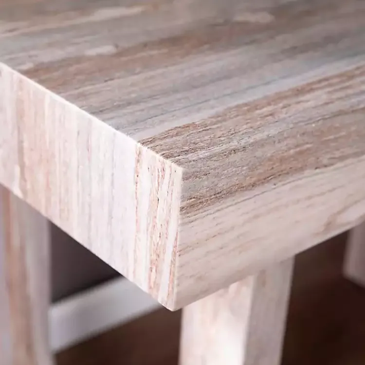 Office Furniture-Kirklands Home Cream Wood Faux Marble Desk