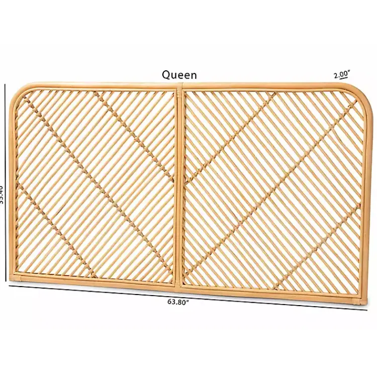 Beds & Headboards-Kirklands Home Linear Rat Wall Mounted Queen Headboard Tan
