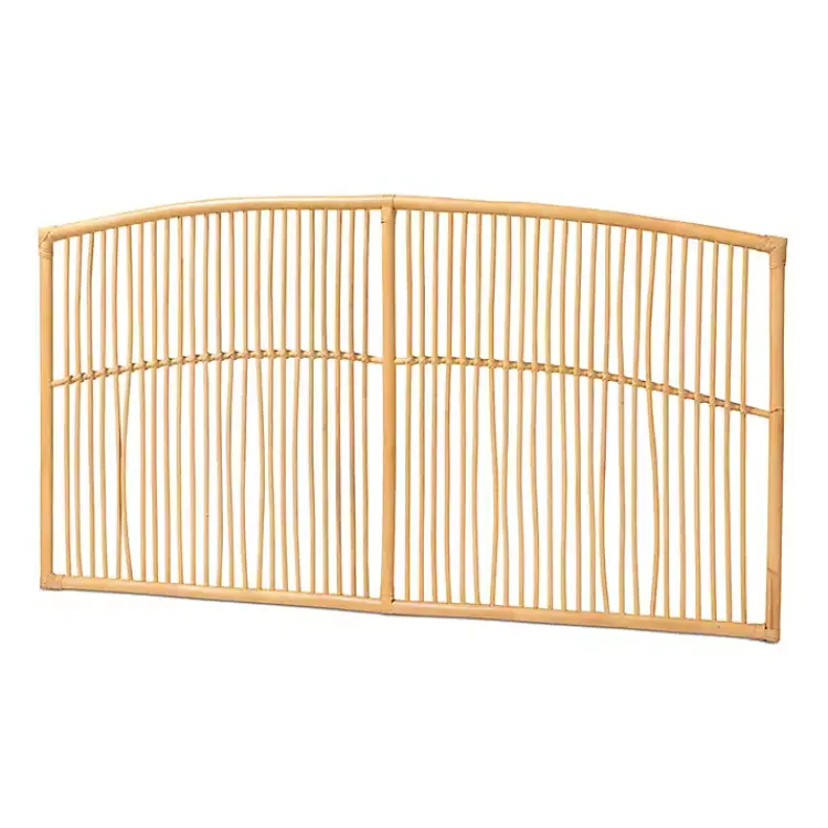 Beds & Headboards-Kirklands Home Vertical Weave Rat Queen Headboard Tan