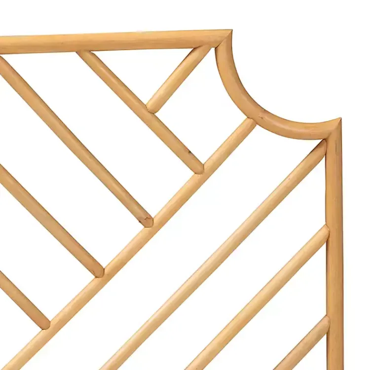 Beds & Headboards-Kirklands Home Geometric Weave Rat Queen Headboard Tan