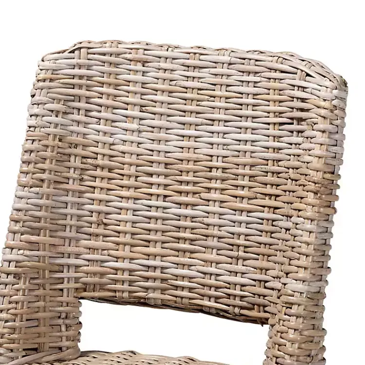 Dining Chairs-Kirklands Home Natural Rattan Cutout Back Dining Chair Brown