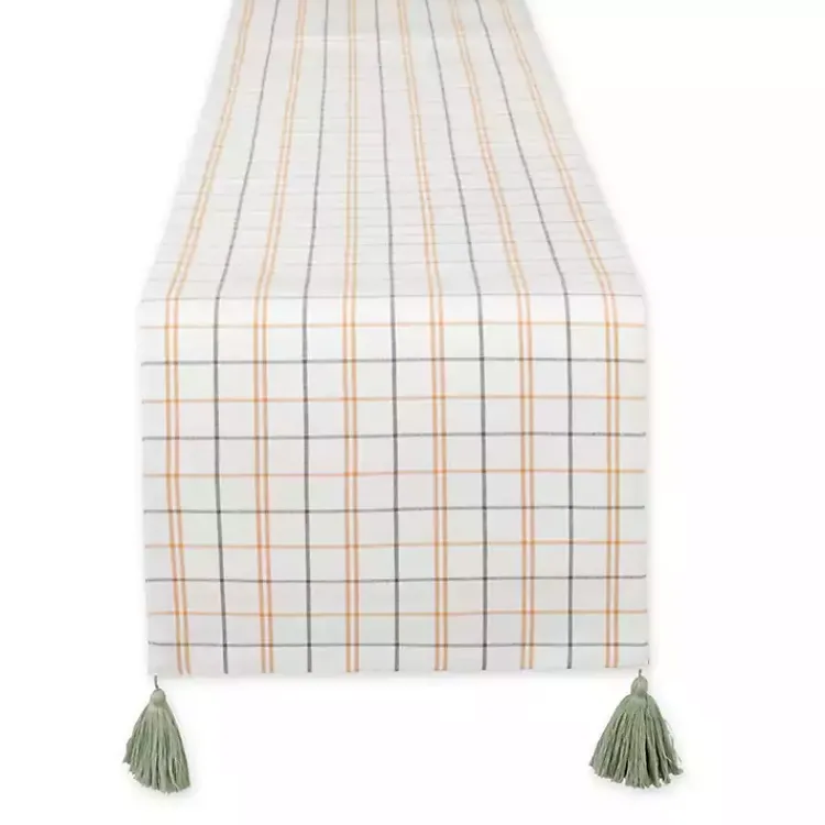 Table Linens-Kirklands Home Gather with Pumpkin Harvest Table Runner White