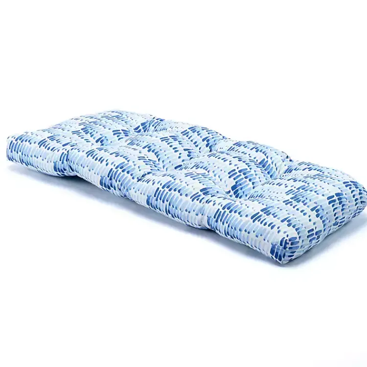 Outdoor Cushions & Pillows-Kirklands Home Light Patterned Outdoor Bench Cushion Blue