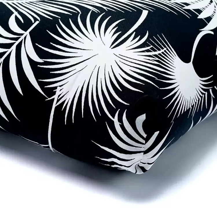 Outdoor Cushions & Pillows-Kirklands Home and White Floral Outdoor Chair Cushion Black