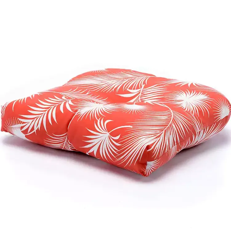 Outdoor Cushions & Pillows-Kirklands Home Floral Outdoor Chair Cushion Orange