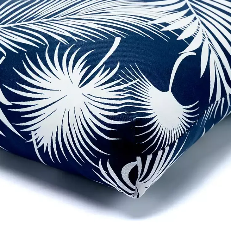 Outdoor Cushions & Pillows-Kirklands Home Navy Floral Outdoor Chair Cushion Blue