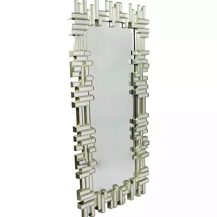 Decorative Mirrors-Kirklands Home Champagne Gold Rectangular Modern Wall Mirror