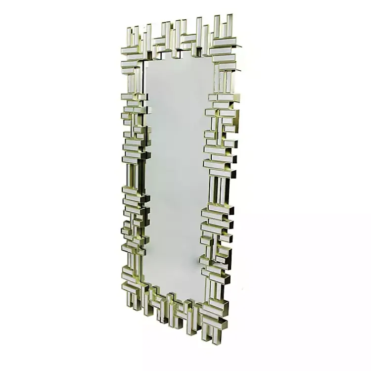 Decorative Mirrors-Kirklands Home Champagne Gold Rectangular Modern Wall Mirror