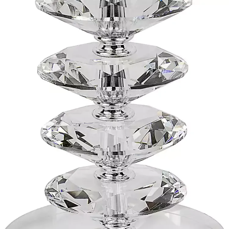 Table Lamps-Kirklands Home Clear Crystal Spindle Table Lamps, Set of 2 White