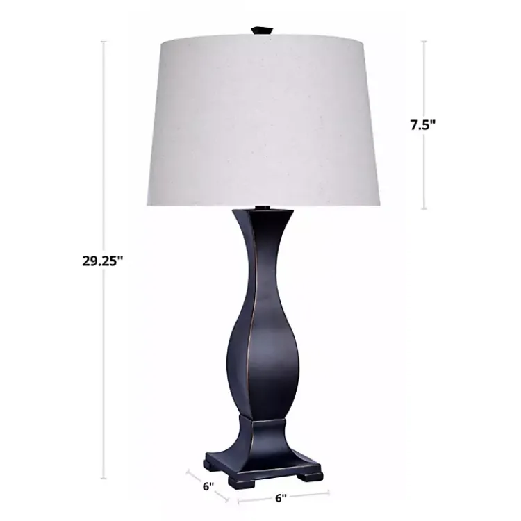 Table Lamps-Kirklands Home Bronzed Hourglass 2-pc. Table Lamp Set White