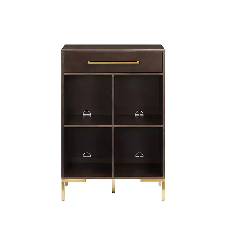 Bookshelves-Kirklands Home Cadence Gold Record Storage Bookcase