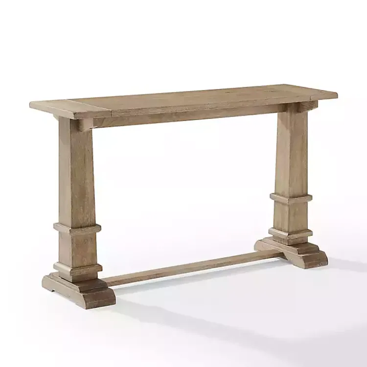 Console Tables-Kirklands Home Brown Wood Pedestal Base Console Table