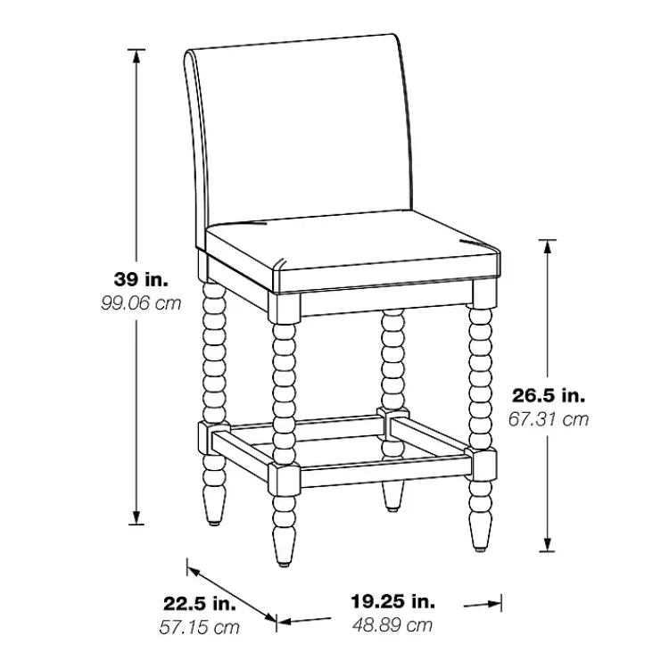 Bar Stools & Counter Height Stools-Kirklands Home Cream Spindle Legs Counter Stool Ivory