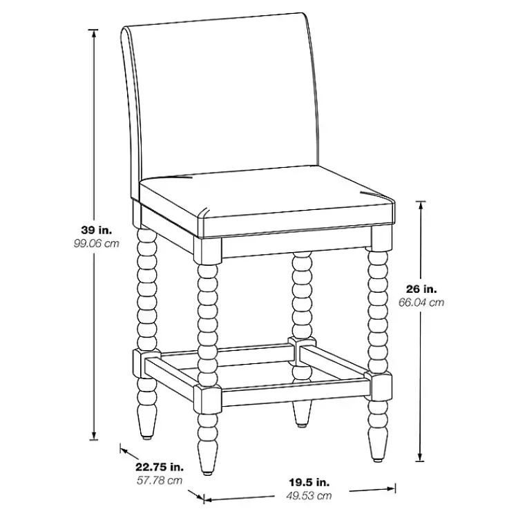 Bar Stools & Counter Height Stools-Kirklands Home Spindle Legs Counter Stool Gray
