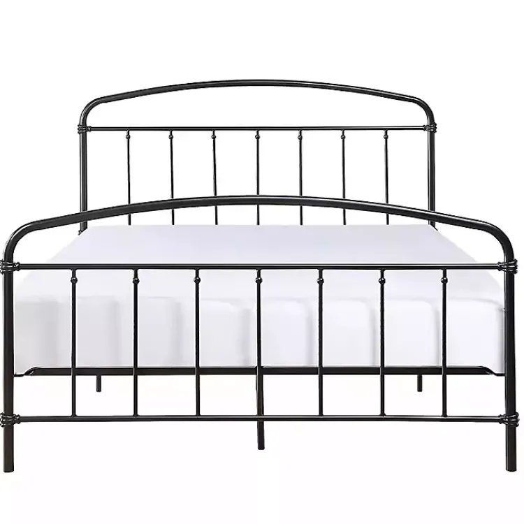 Beds & Headboards-Kirklands Home Midnight Vintage Arch Queen Bed Frame Black