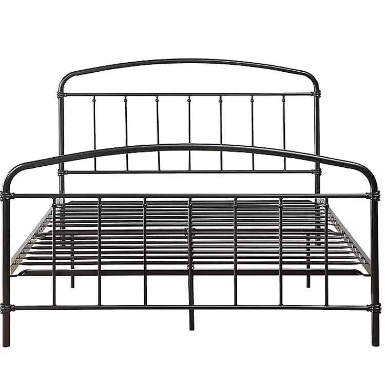 Beds & Headboards-Kirklands Home Midnight Vintage Arch Queen Bed Frame Black