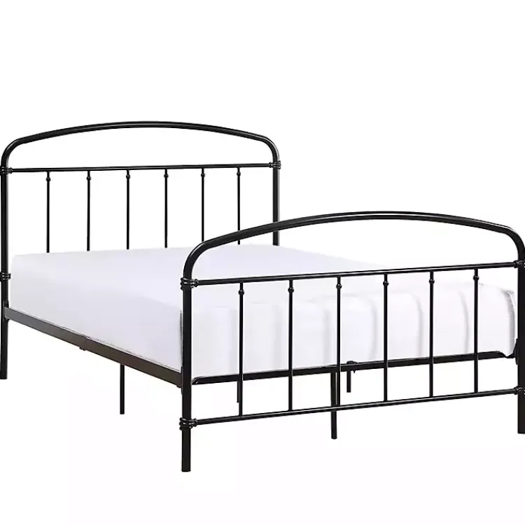Beds & Headboards-Kirklands Home Midnight Vintage Arch Full Bed Frame Black