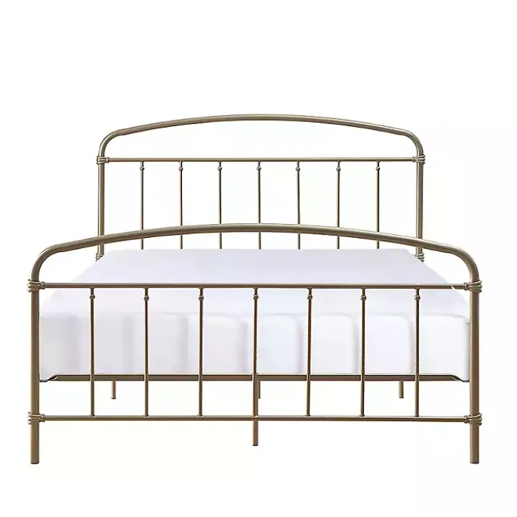 Beds & Headboards-Kirklands Home en Sun Vintage Arch Queen Bed Frame Gold