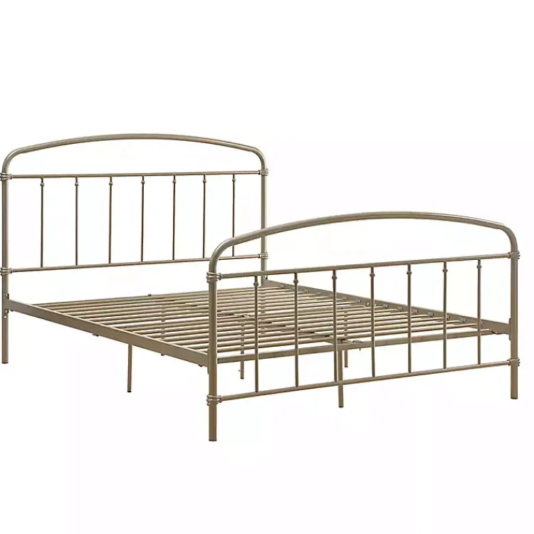 Beds & Headboards-Kirklands Home en Sun Vintage Arch Queen Bed Frame Gold