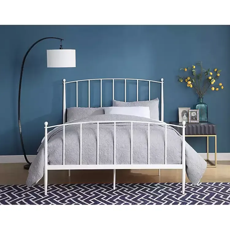 Beds & Headboards-Kirklands Home Daisy Modern Arch Queen Bed Frame White