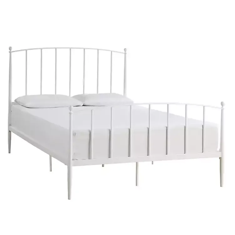 Beds & Headboards-Kirklands Home Daisy Modern Arch Queen Bed Frame White