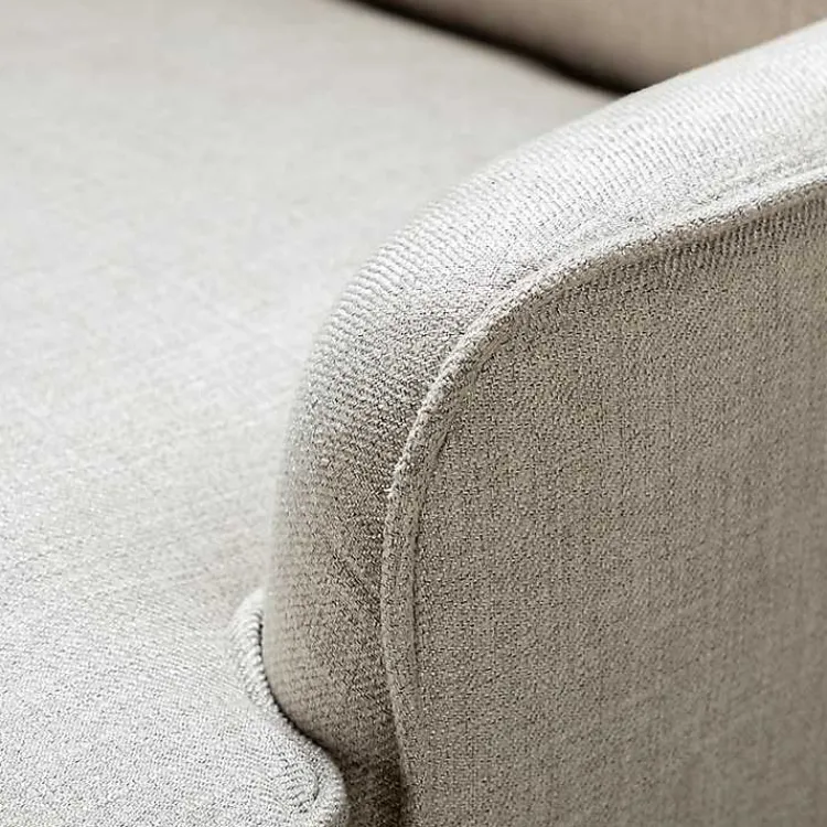 Accent Chairs-Kirklands Home Taupe Upholstered Natural Base Wingback Rocker Tan