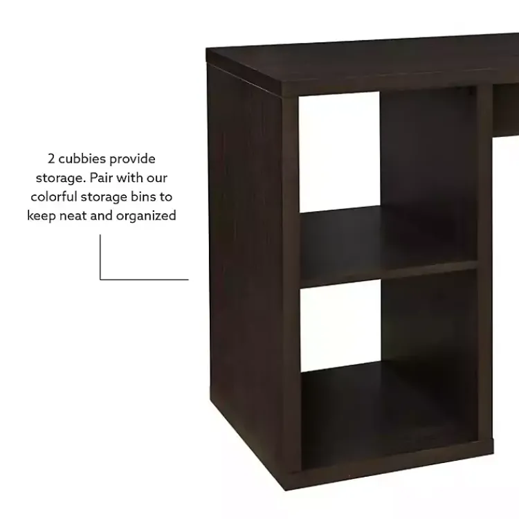 Office Furniture-Kirklands Home Espresso Cube Storage Wood Desk
