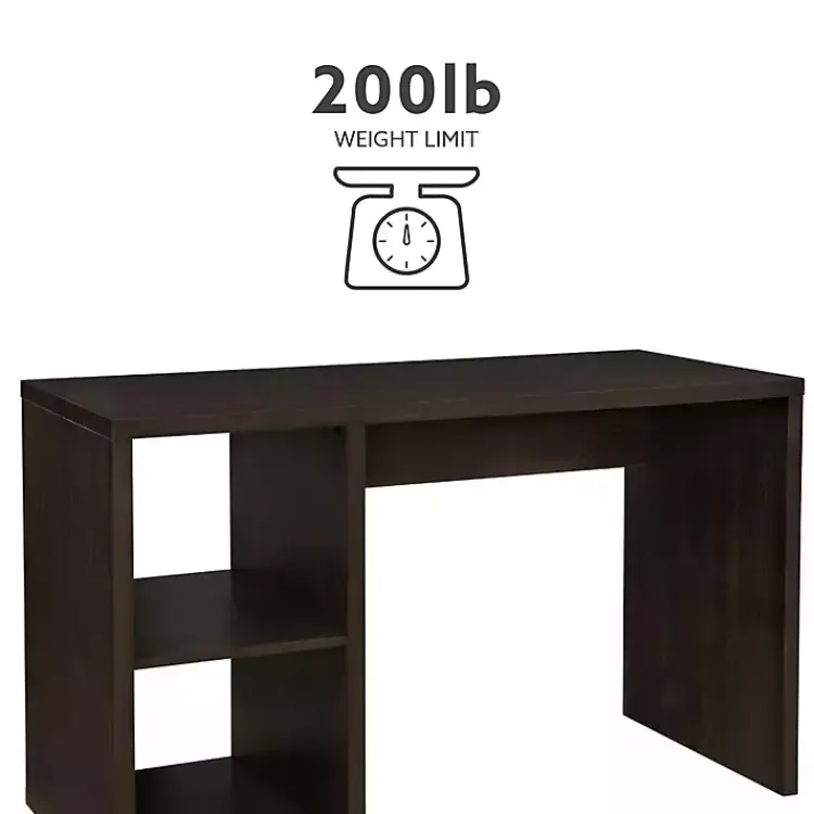 Office Furniture-Kirklands Home Espresso Cube Storage Wood Desk