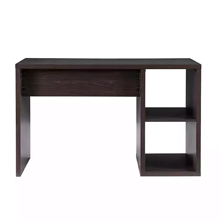 Office Furniture-Kirklands Home Espresso Cube Storage Wood Desk