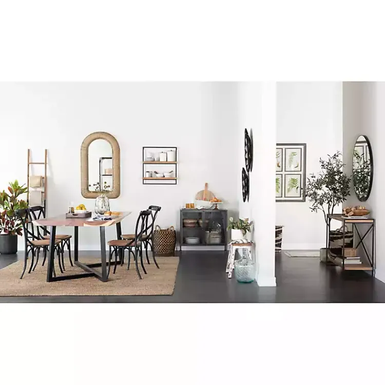 Cabinets & Sideboards-Kirklands Home Iron X-Panel Cabinet Black