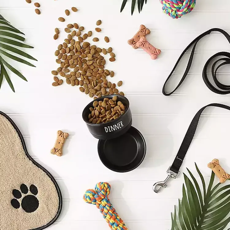 Pet Dishes & Canisters-Kirklands Home Dinner & Drinks 2-pc. Pet Bowl Set, 4 in. Black