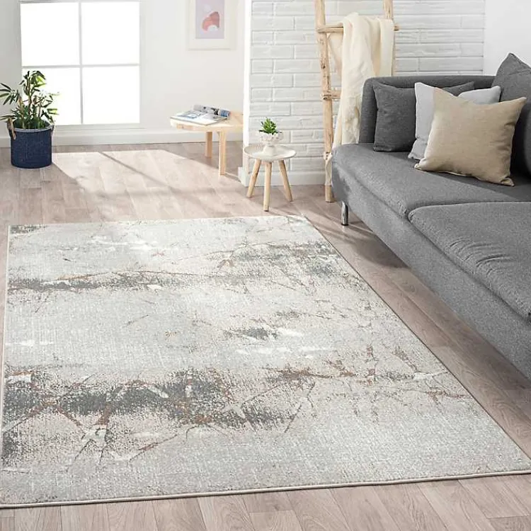 Area Rugs-Kirklands Home Fractional Stone Area Rug, 5x7 Gray