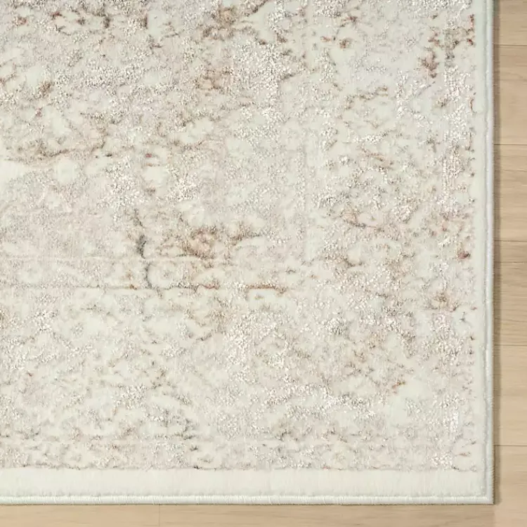 Area Rugs-Kirklands Home Beige Faded Damask Area Rug, 5x7 Tan