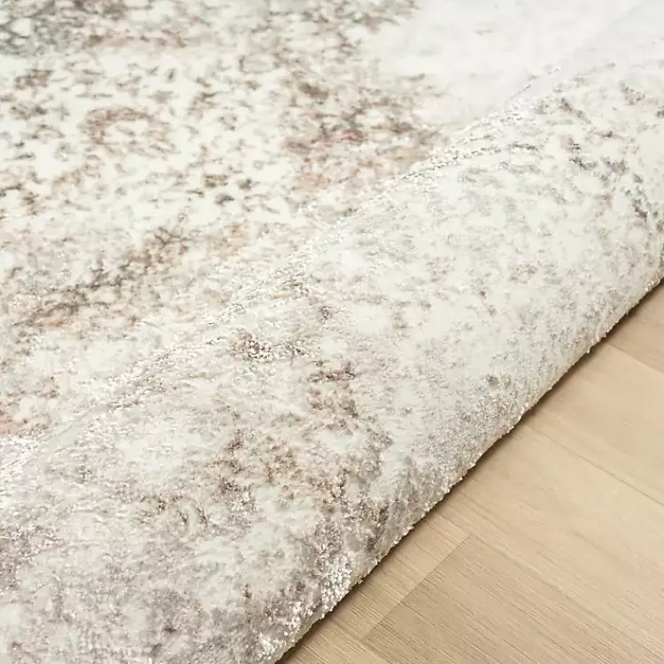 Area Rugs-Kirklands Home Beige Faded Damask Area Rug, 5x7 Tan