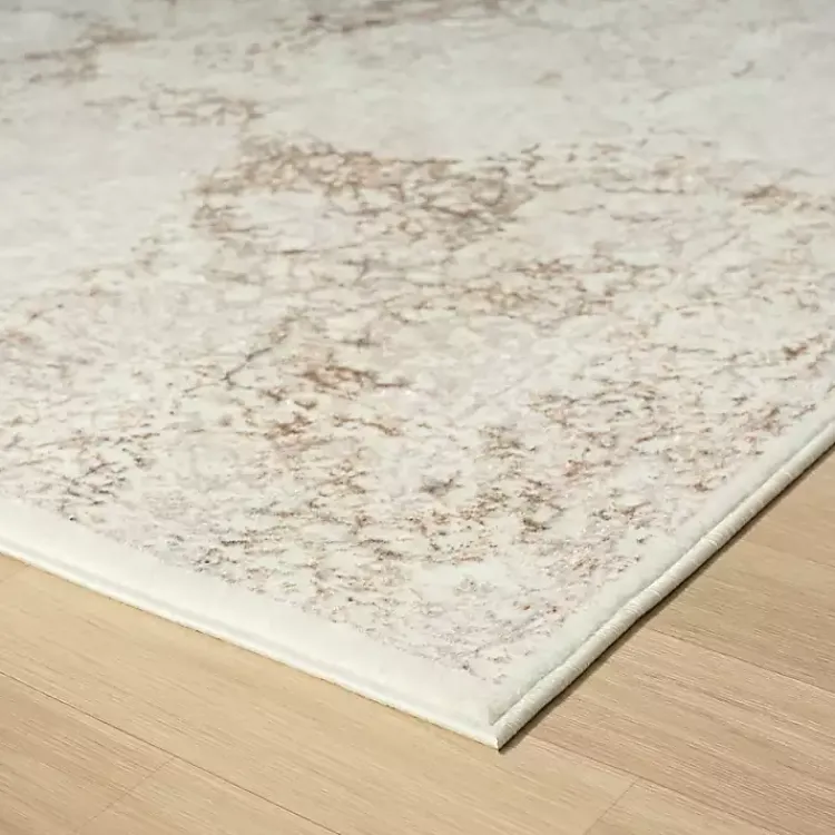 Area Rugs-Kirklands Home Beige Faded Damask Area Rug, 5x7 Tan