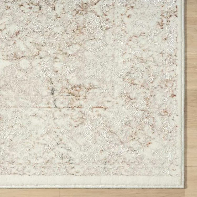 Area Rugs-Kirklands Home Beige Faded Damask Area Rug, 7x9 Tan