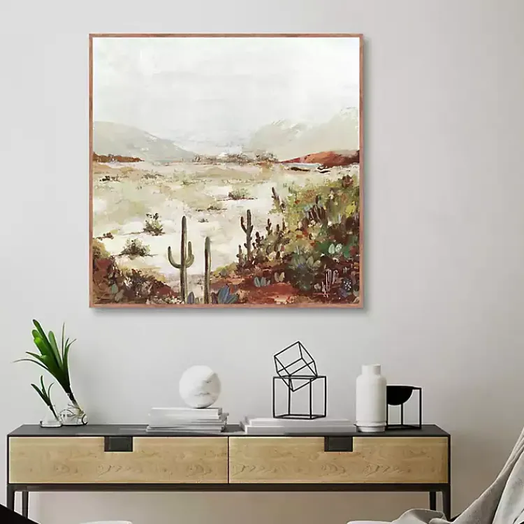 Framed Art-Kirklands Home Cactus Canyon Western Framed Canvas Art