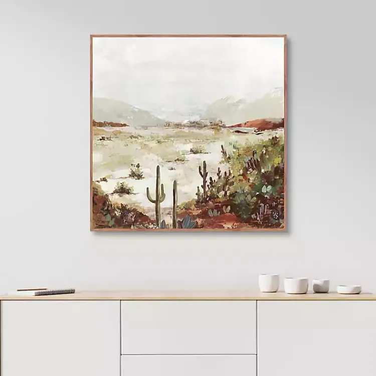 Framed Art-Kirklands Home Cactus Canyon Western Framed Canvas Art