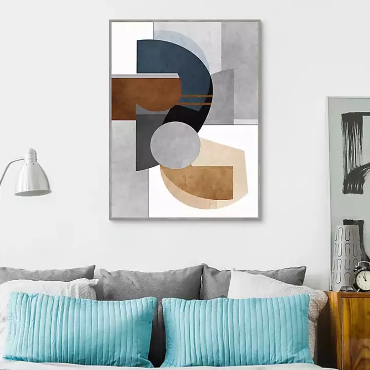 Canvas Art-Kirklands Home Abstract Organic Shapes Framed Canvas Art Print Gray