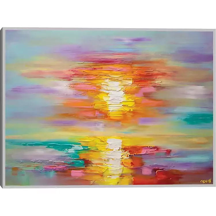 Canvas Art-Kirklands Home Abstract Sunrise Framed Canvas Art Print Multi