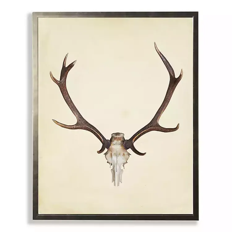 Framed Art-Kirklands Home Antler in Pewter Framed Art Print Tan