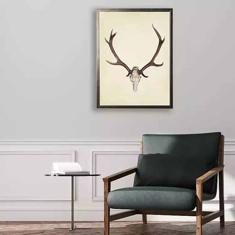 Framed Art-Kirklands Home Antler in Pewter Framed Art Print Tan