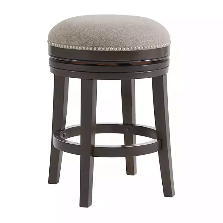 Bar Stools & Counter Height Stools-Kirklands Home Brown Wood Backless Swivel 2-pc. Counter Stool Set Gray