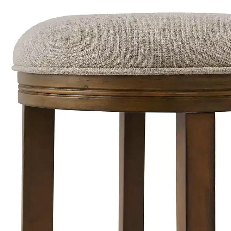 Bar Stools & Counter Height Stools-Kirklands Home Natural Linen and Wood Bar Stool Tan